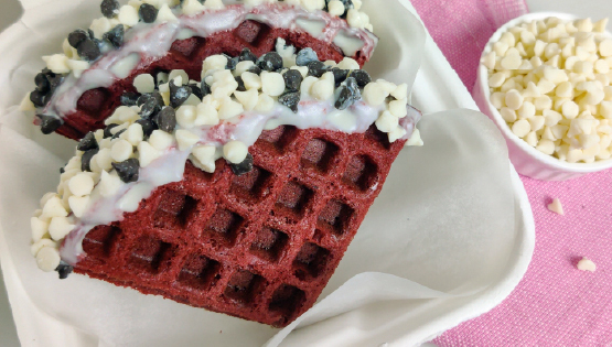 How to make Red Velvet Cream Cheese Waffle